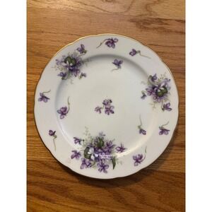 Rossetti Spring Violets Hand Painted Occupied Japan Plate  Rim Scalloped Edge